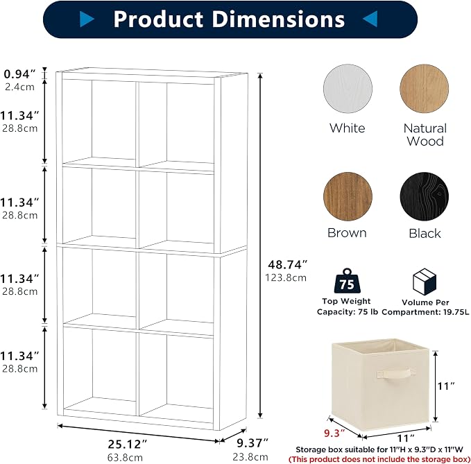 8 Cube Storage Organizer, Cube Shelf - Image 3