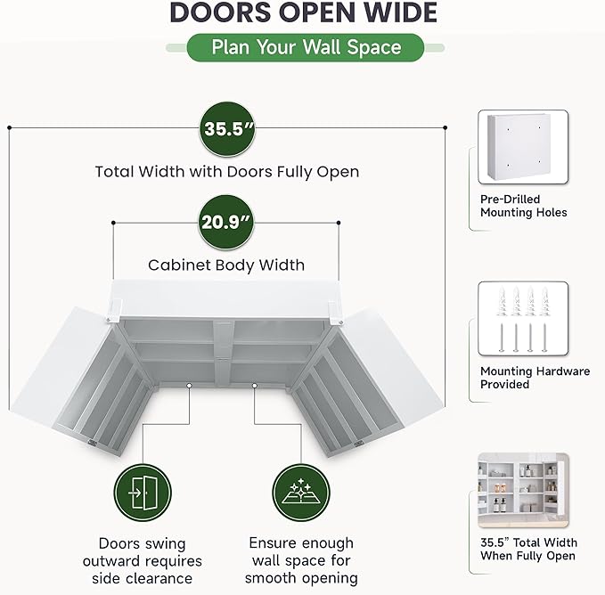 Large Locking Medicine Cabinet, 11 Shelves, Wall Mounted | Ample Med Storage - Image 4