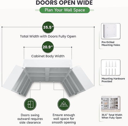 Large Locking Medicine Cabinet, 11 Shelves, Wall Mounted | Ample Med Storage - Image 4