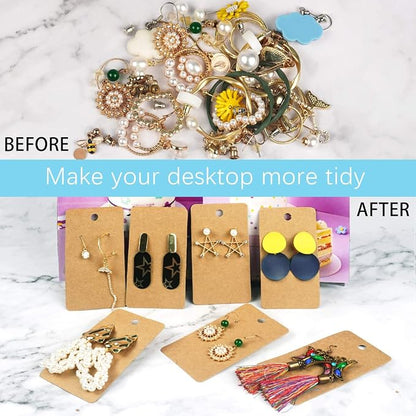 Kraft Paper Earring Display Cards, 500 Pack, 3.5 x 2 Inches - Image 2