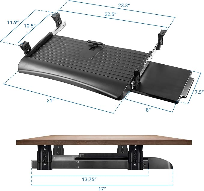 Mount-It! Keyboard Tray Under Desk - Image 5