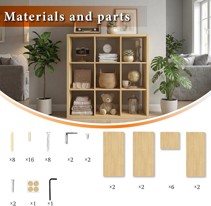 WannabeMyself【2026 Wooden Thick Frame】 9 Cube Storage Organizer - Image 7