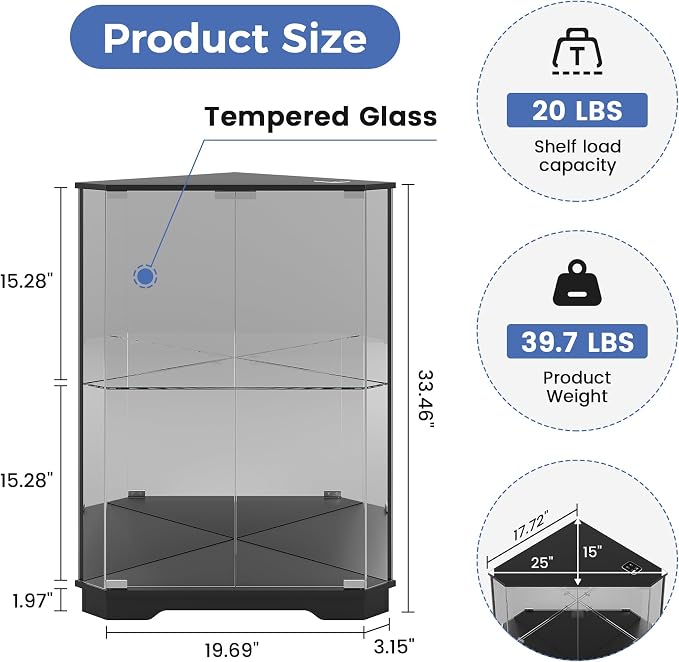 Corner Display Cabinet Set of 2 - Image 2