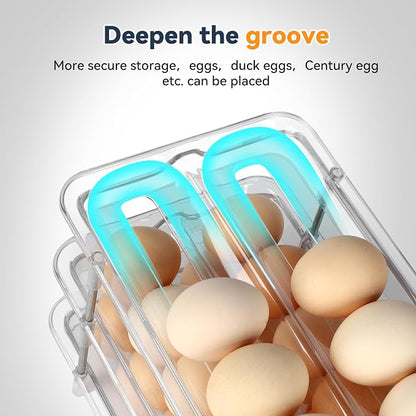 Refrigerator Egg Holder, Self-Rolling Refrigerator Egg Container, Stackable Egg - Image 5