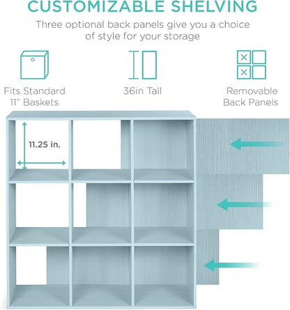 Best Choice Products Kids Bookcase 9-Cube Storage Organizer, 11in Shelf Opening - Image 3