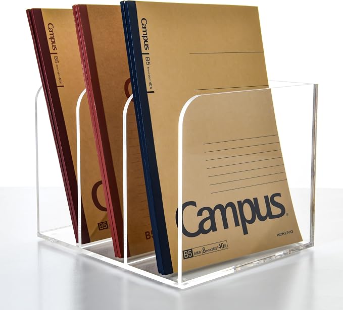 3 Vertical Compartments Clear Acrylic Magazine & File Holder – Multipurpose - Image 7