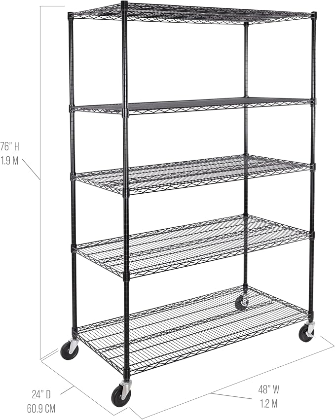 Seville Classics UltraDurable Heavy Duty NSF Solid Steel Wire Rack Storage Unit - Image 3