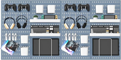 Pegboard Combination Kit, 25.2" x 50.4" Wall Mounted Storage Set by MULSAME