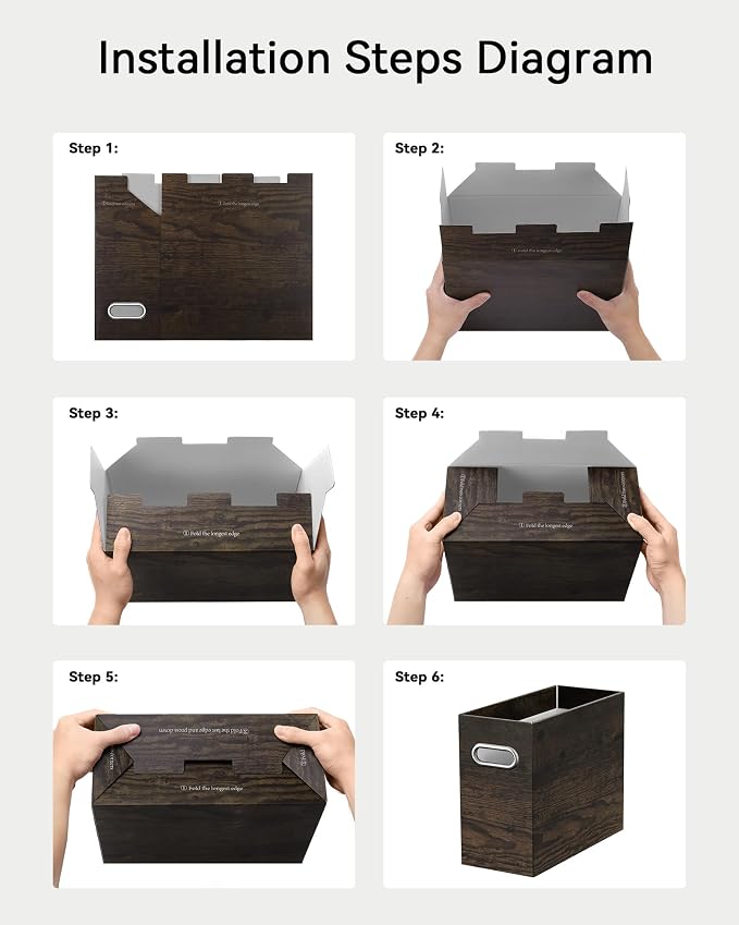 Portable Collapsible Cardboard File Box - Image 6