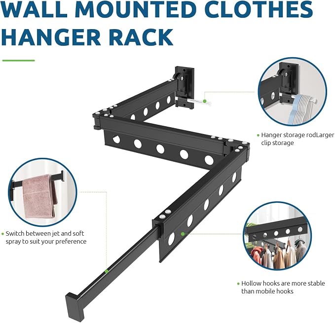Clothes Drying Rack Wall Mounted, Space Saving Wall Mounted Clothes Drying Rack - Image 3