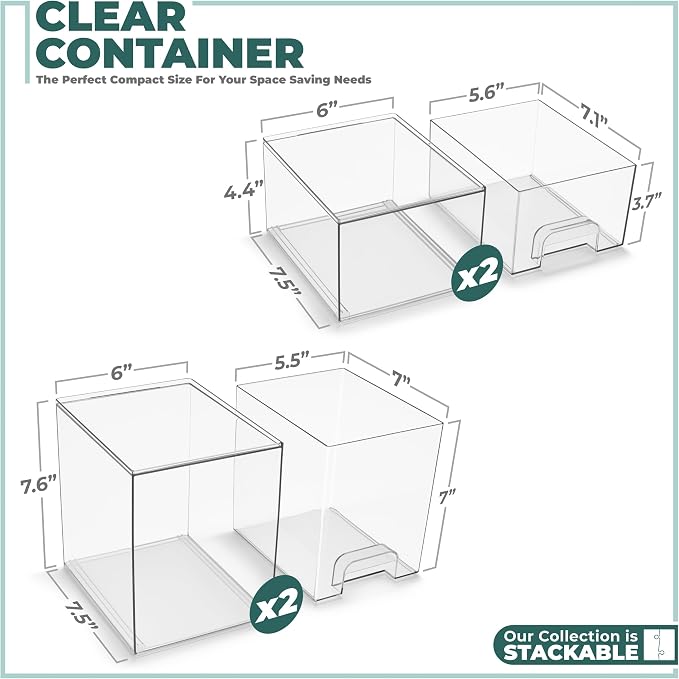 Sorbus Acrylic Storage Containers - Image 3