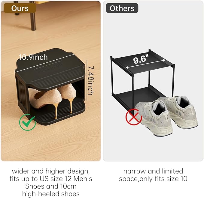 UFORU Vertical Shoe Rack, 9-Tier Plastic Stackable Storage Shelf - Image 5