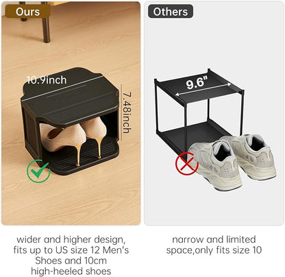 UFORU Vertical Shoe Rack, 9-Tier Plastic Stackable Storage Shelf - Image 5