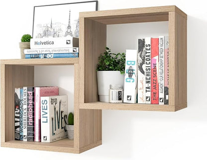 Cube Floating Shelves Set2, Display Shelves Wall Mount 7.75" D x 12.5" W x by Kaboon