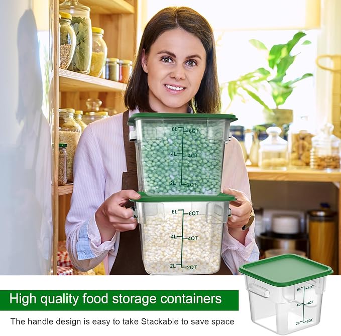 FoldTier 2 Pieces Square Food Storage Containers Polycarbonate Clear Food - Image 4