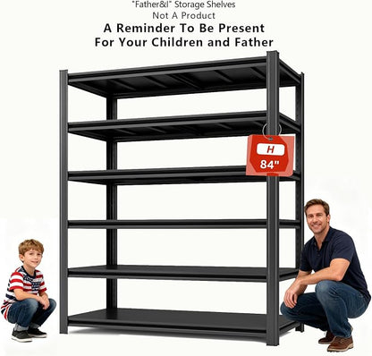 Extra Big/Large 55.12"Wide Father&I Industrial 6-Heavy-Dudy-Shelf-Rack Tall - Image 9