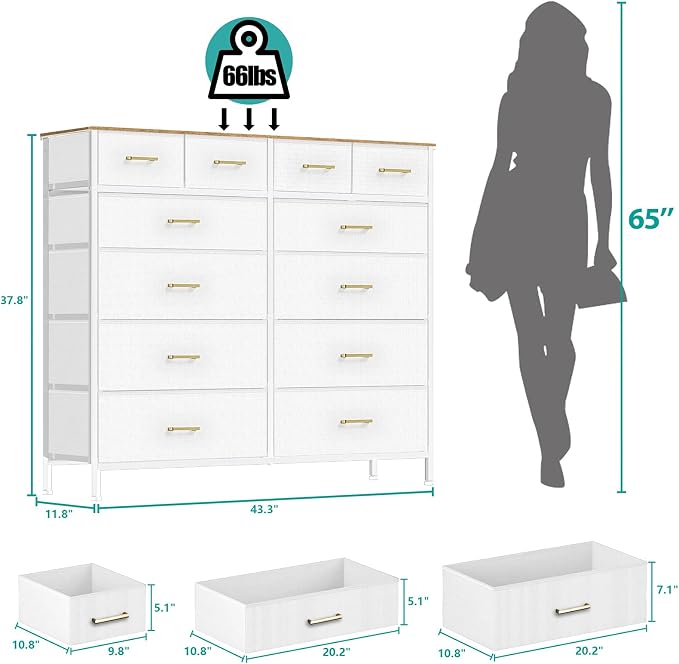 VASICAR White Dresser for Bedroom - Image 3