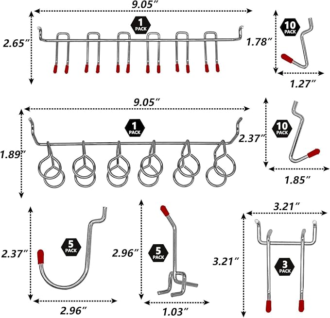114 pcs Pegboard Hooks Assortment - Image 2