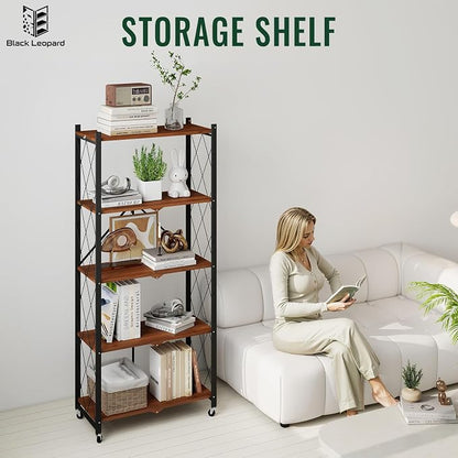 black leopard 5-Tier Foldable Shelf - Image 8
