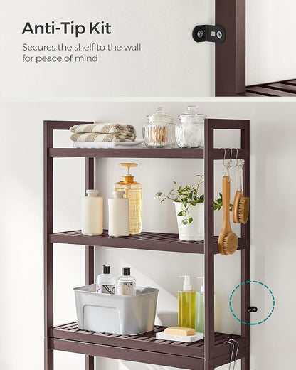 SONGMICS Over The Toilet Storage, 3-Tier Over Toilet Bathroom Organizer - Image 6