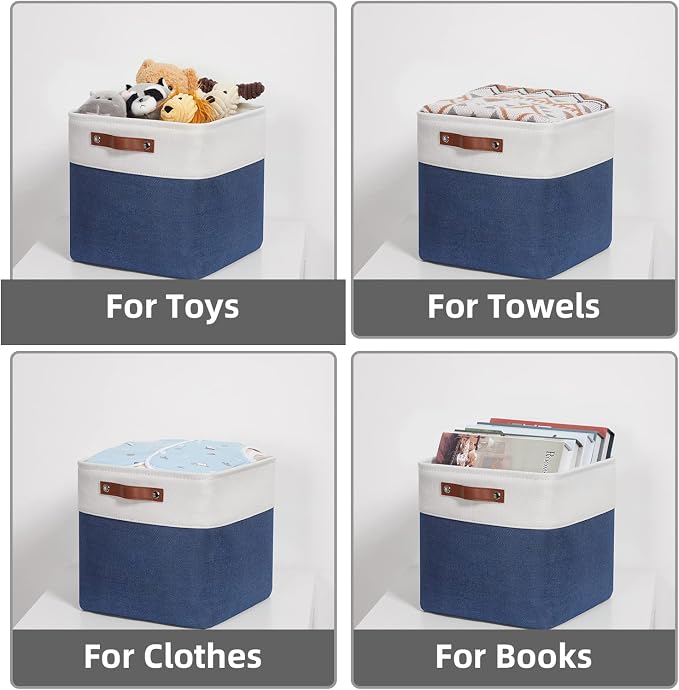 HNZIGE Fabric Storage Basket Linen Baskets - Image 6