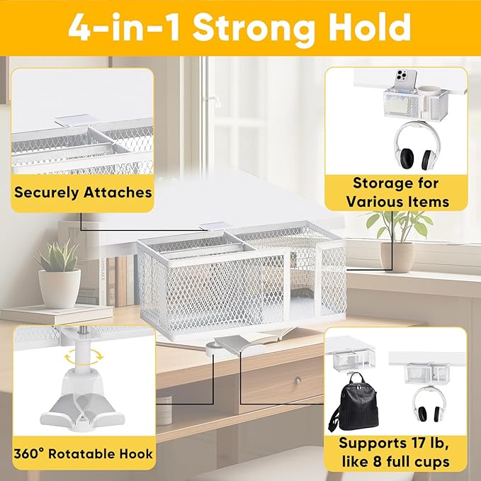 4 in 1 Metal Clip On Cup Holder Attachment - Image 2