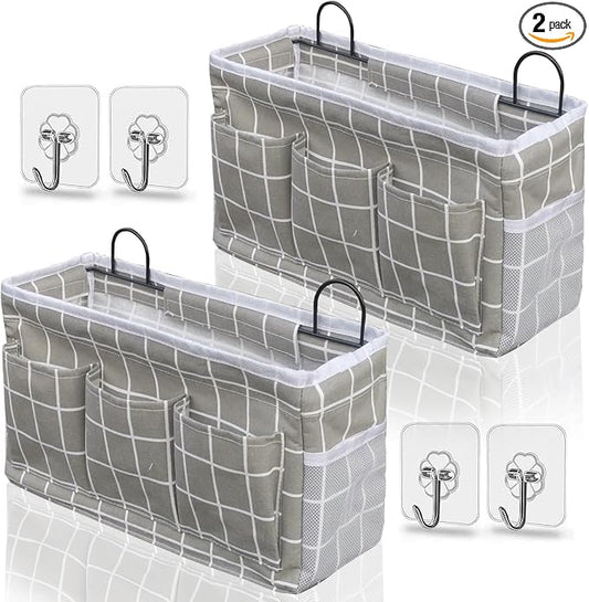 Kanrichu 2pcs 3-pockets Large Wall Hanging Organizer Bag, Linen Fabric Door by KANRICHU