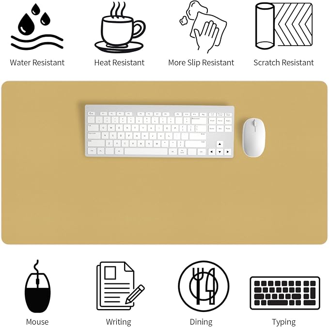 Bloss Light Yellow Desk Mat 31.5"x15.7", Desk Matt - Image 4