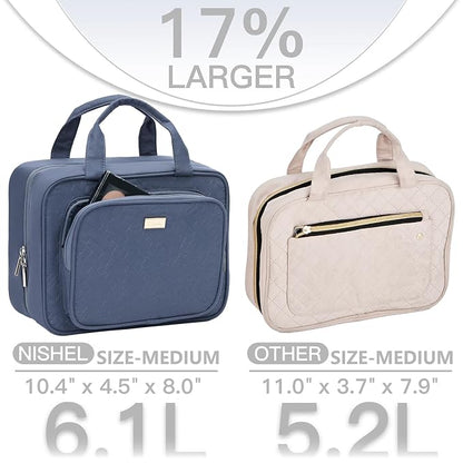 NISHEL Travel Toiletry Bag for Women, Makeup Essentials Organizer, Hanging Case - Image 2