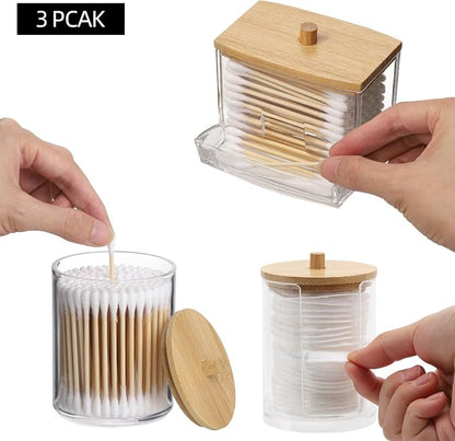 Tbestmax 4 Pack Qtip Holder Bathroom Container, 10/7oz Cotton Ball Cotton Swabs - Image 3