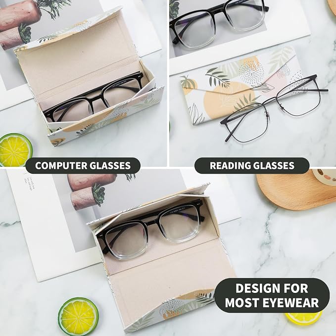 Foldable Glasses Case, Magnetic PU Leahter Sunglasses Case, Cute Hard Shell - Image 2