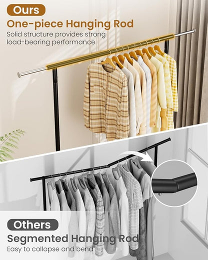 Heavy Duty Clothes Rack, Metal Clothing Rack Load 450 LBS, Rolling Coat Racks - Image 2