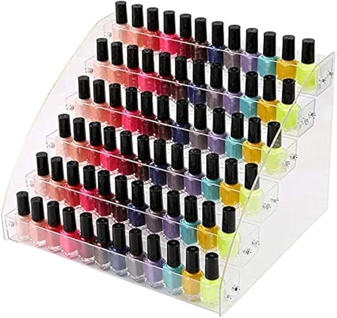 6 Tiers Acrylic Essential Oil Display Rack Nail Polish Organizer Plastic by Wadrac