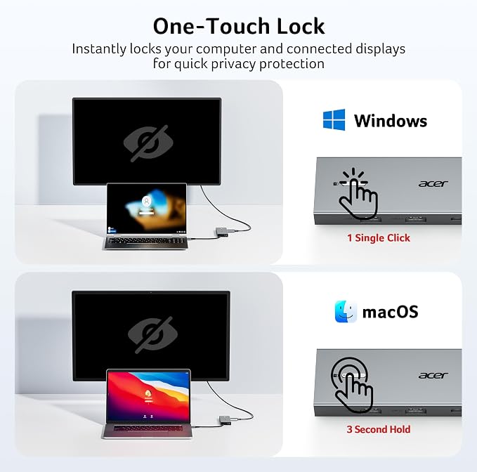 Acer USB-C Docking Station Dual Monitor, 9-in-1 Laptop Dock - Image 5