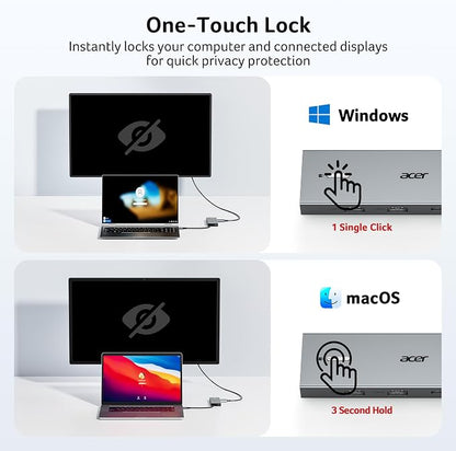 Acer USB-C Docking Station Dual Monitor, 9-in-1 Laptop Dock - Image 5