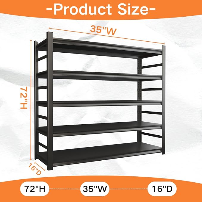 Garage Shelving, Heavy Duty Storage Shelves, Adjustable Boltless Units | Metal - Image 2