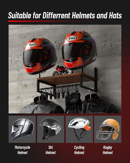 Vieshful Motorcycle Helmet Holder Wall Mount, Helmet Organizer Rack - Image 5