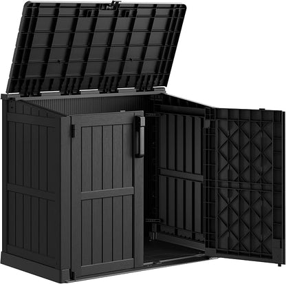 36 Cu Ft Horizontal Resin Storage Shed, Weatherproof Outdoor Storage Cabinet by WTFGO