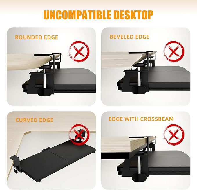 ERGOMAKER Keyboard Tray Under Desk, Pull Out Keyboard Tray - Image 6