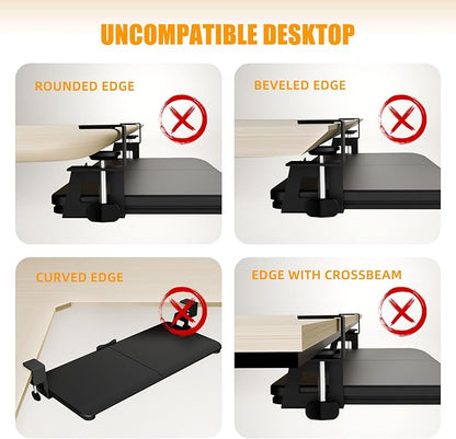 ERGOMAKER Keyboard Tray Under Desk, Pull Out Keyboard Tray - Image 6