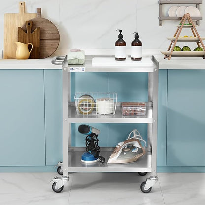 Hally Stainless Steel Utility Cart 3 Tier NSF Commercial Heavy Duty Metal - Image 7