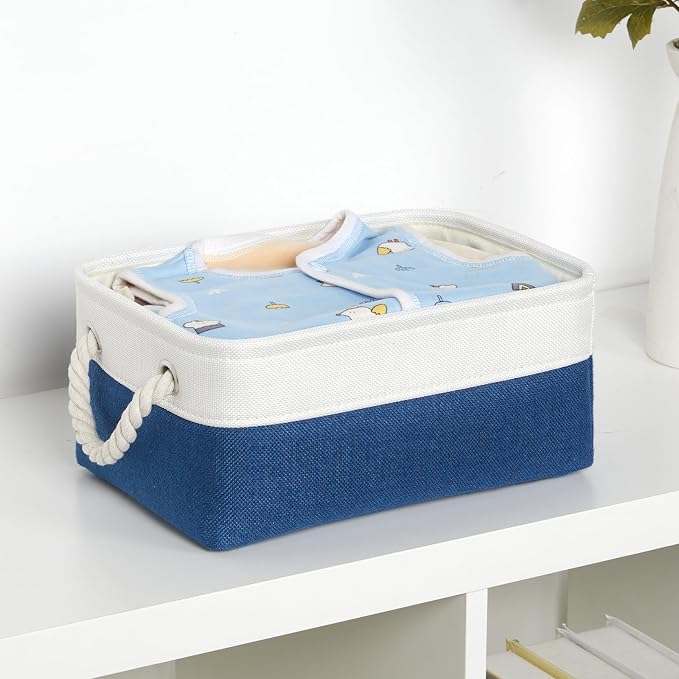 Bidtakay Small Storage Baskets for Shelves 3 Pack Fabric Storage Bins for - Image 3