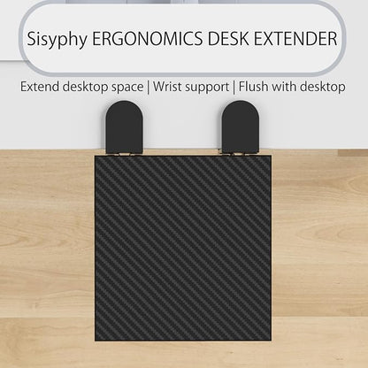 Sisyphy Ergonomics Desk Extender Tray, 9.5x9.1" Punch-Free Clamp on, Foldable - Image 2