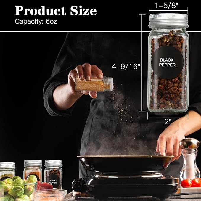 DkOvn 12pcs Glass Spice Jars - Image 2