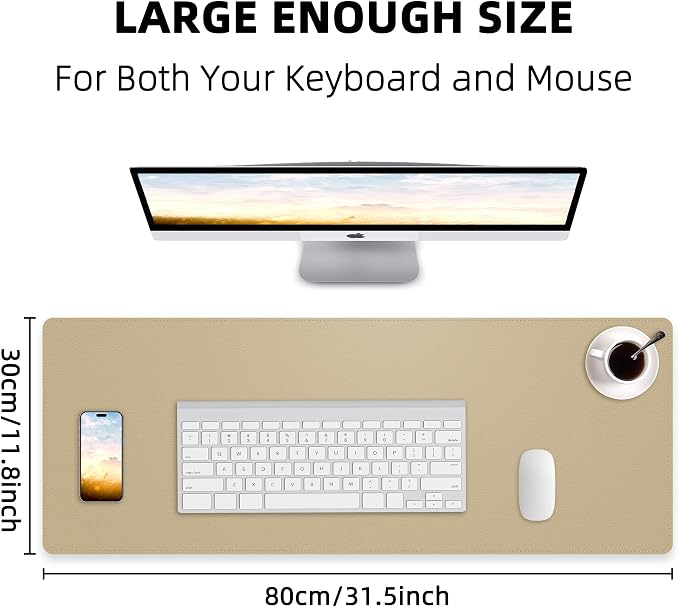 Non-Slip Desk Pad, Desk mat, Waterproof PU Leather Protector, Easy Clean Laptop - Image 2