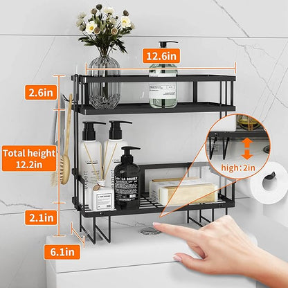 2-Tier Over Toilet Storage Shelf, Wall-Mount - Image 3
