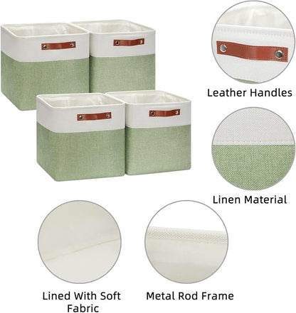 HNZIGE Fabric Storage Cubes Set of 4, 12 x 12 Decorative Bins - Image 2