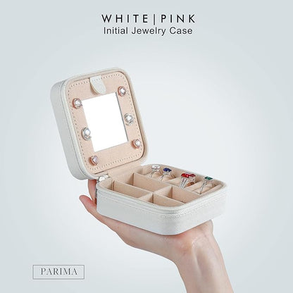 Parima Jewelry Case for Women Girls, H Initial Jewelry Boxes | Small Jewelry - Image 2