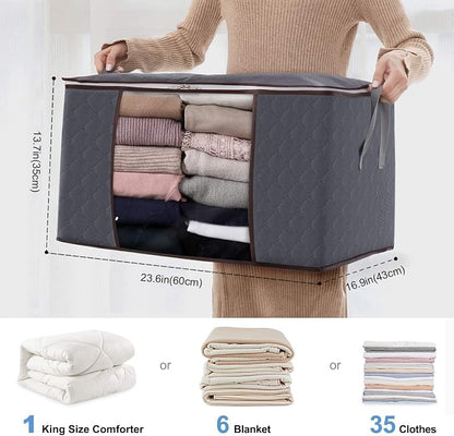 Lifewit 90L Large Storage Bags, 6 Pack Closet Organizers and Storage, Clothes - Image 2