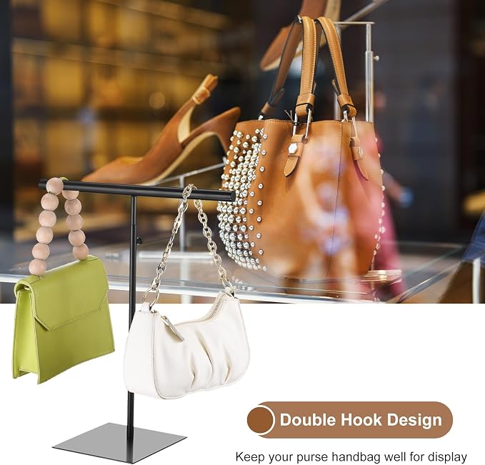 uxcell Necklace Display Stand Adjustable Height Jewelry Rack T Bar Tabletop - Image 5